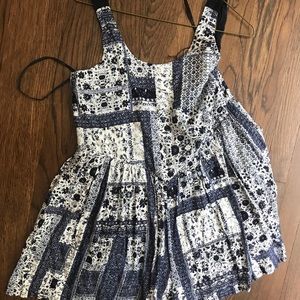 Blue floral romper NEW W TAGS